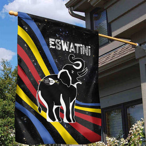 Eswatini Elephant Garden Flag Swazi Flag Colors and Cosmic Background
