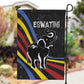 Eswatini Elephant Garden Flag Swazi Flag Colors and Cosmic Background