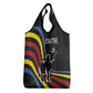 Eswatini Elephant Grocery Bag Swazi Flag Colors and Cosmic Background