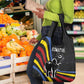 Eswatini Elephant Grocery Bag Swazi Flag Colors and Cosmic Background
