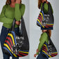 Eswatini Elephant Grocery Bag Swazi Flag Colors and Cosmic Background