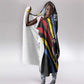 Eswatini Elephant Hooded Blanket Swazi Flag Colors and Cosmic Background