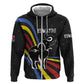 Eswatini Elephant Hoodie Swazi Flag Colors and Cosmic Background