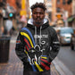 Eswatini Elephant Hoodie Swazi Flag Colors and Cosmic Background