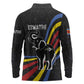 Eswatini Elephant Long Sleeve Polo Shirt Swazi Flag Colors and Cosmic Background