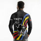 Eswatini Elephant Long Sleeve Polo Shirt Swazi Flag Colors and Cosmic Background