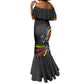Eswatini Elephant Mermaid Dress Swazi Flag Colors and Cosmic Background