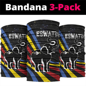 Eswatini Elephant Neck Gaiter Swazi Flag Colors and Cosmic Background TS04