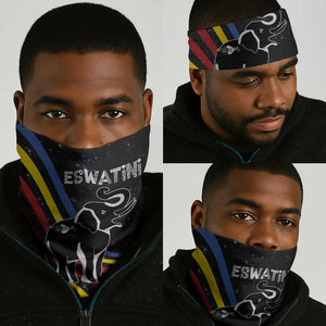 Eswatini Elephant Neck Gaiter Swazi Flag Colors and Cosmic Background TS04