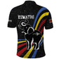 Eswatini Elephant Polo Shirt Swazi Flag Colors and Cosmic Background