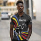 Eswatini Elephant Polo Shirt Swazi Flag Colors and Cosmic Background
