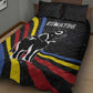 Eswatini Elephant Quilt Bed Set Swazi Flag Colors and Cosmic Background