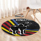 Eswatini Elephant Round Carpet Swazi Flag Colors and Cosmic Background
