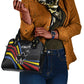 Eswatini Elephant Shoulder Handbag Swazi Flag Colors and Cosmic Background