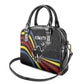 Eswatini Elephant Shoulder Handbag Swazi Flag Colors and Cosmic Background