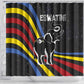 Eswatini Elephant Shower Curtain Swazi Flag Colors and Cosmic Background