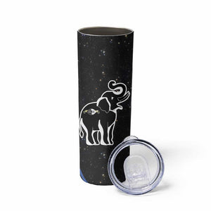 Eswatini Elephant Skinny Tumbler Swazi Flag Colors and Cosmic Background