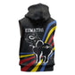 Eswatini Elephant Sleeveless Hoodie Swazi Flag Colors and Cosmic Background - African Pride