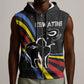 Eswatini Elephant Sleeveless Zip Hoodie Swazi Flag Colors and Cosmic Background - African Pride