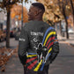 Eswatini Elephant Sweatshirt Swazi Flag Colors and Cosmic Background