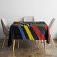 Eswatini Elephant Tablecloth Swazi Flag Colors and Cosmic Background