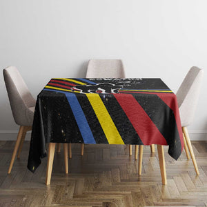 Eswatini Elephant Tablecloth Swazi Flag Colors and Cosmic Background