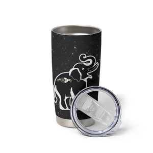 Eswatini Elephant Tumbler Cup Swazi Flag Colors and Cosmic Background