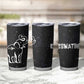 Eswatini Elephant Tumbler Cup Swazi Flag Colors and Cosmic Background
