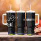 Eswatini Elephant Tumbler With Handle Swazi Flag Colors and Cosmic Background