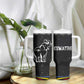 Eswatini Elephant Tumbler With Handle Swazi Flag Colors and Cosmic Background