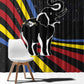 Eswatini Elephant Window Curtain Swazi Flag Colors and Cosmic Background