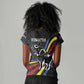 Eswatini Elephant Women V-Neck T-Shirt Swazi Flag Colors and Cosmic Background