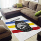 Eswatini Rhino Area Rug Swazi Map Flag and African Traditional Patterns