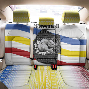 Eswatini Rhino Back Car Seat Cover Swazi Map Flag and African Traditional Patterns