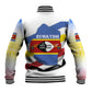 Eswatini Rhino Baseball Jacket Swazi Map Flag and African Traditional Patterns