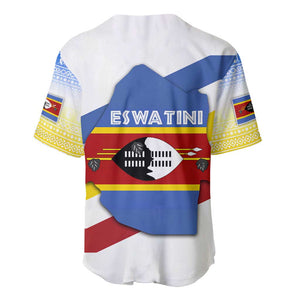 Eswatini Rhino Baseball Jersey Swazi Map Flag and African Traditional Patterns