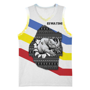 Eswatini Rhino Basketball Jersey Swazi Map Flag and African Traditional Patterns - African Pride
