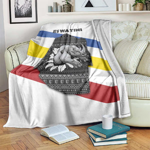 Eswatini Rhino Blanket Swazi Map Flag and African Traditional Patterns