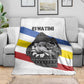 Eswatini Rhino Blanket Swazi Map Flag and African Traditional Patterns