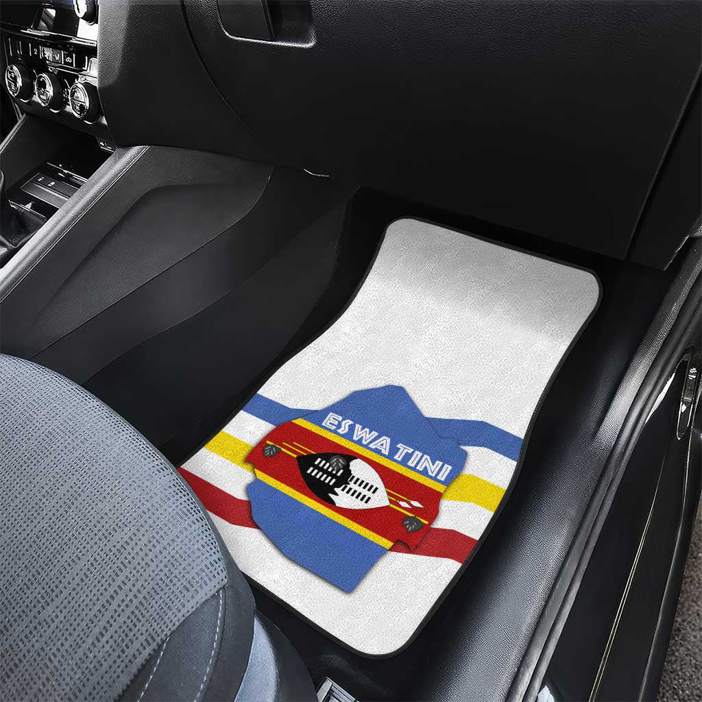 Eswatini Rhino Car Mats Swazi Map Flag and African Traditional Patterns