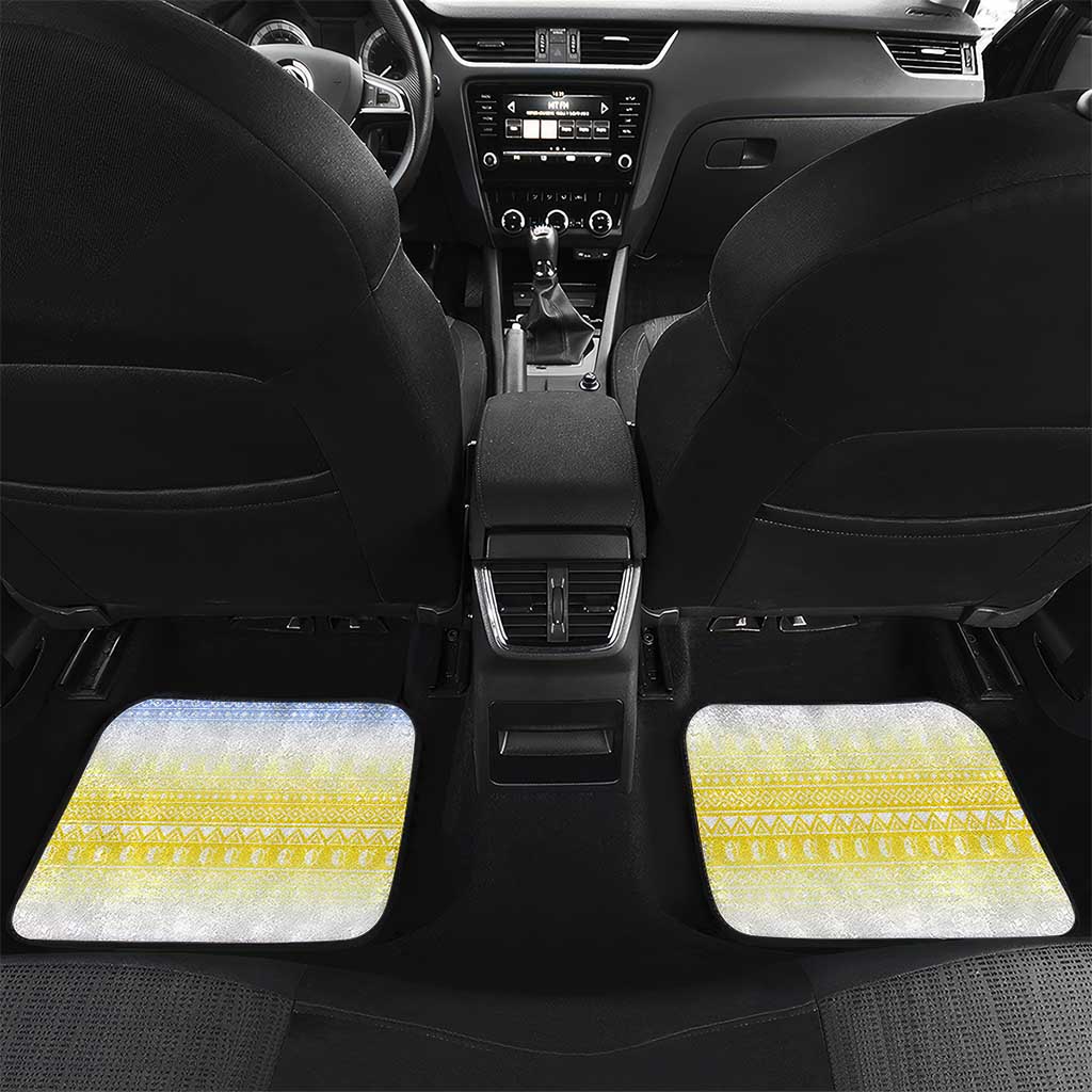 Eswatini Rhino Car Mats Swazi Map Flag and African Traditional Patterns