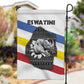 Eswatini Rhino Garden Flag Swazi Map Flag and African Traditional Patterns
