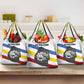 Eswatini Rhino Grocery Bag Swazi Map Flag and African Traditional Patterns