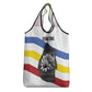 Eswatini Rhino Grocery Bag Swazi Map Flag and African Traditional Patterns
