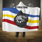 Eswatini Rhino Hooded Blanket Swazi Map Flag and African Traditional Patterns