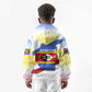 Eswatini Rhino Kid Hoodie Swazi Map Flag and African Traditional Patterns