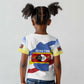 Eswatini Rhino Kid T shirt Swazi Map Flag and African Traditional Patterns