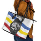 Eswatini Rhino Leather Tote Bag Swazi Map Flag and African Traditional Patterns