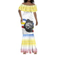 Eswatini Rhino Mermaid Dress Swazi Map Flag and African Traditional Patterns