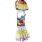 Eswatini Rhino Mermaid Dress Swazi Map Flag and African Traditional Patterns